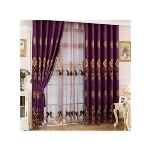 Recycled Pepper Design Curtain Grommet Top Blackout Embroidery Luxury Window Curtains For Home Decor Christmas
