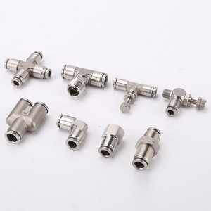 Raccords de compression en acier inoxydable 304, raccords pneumatiques à connexion rapide, droits, en Y et en T - Product Image 2