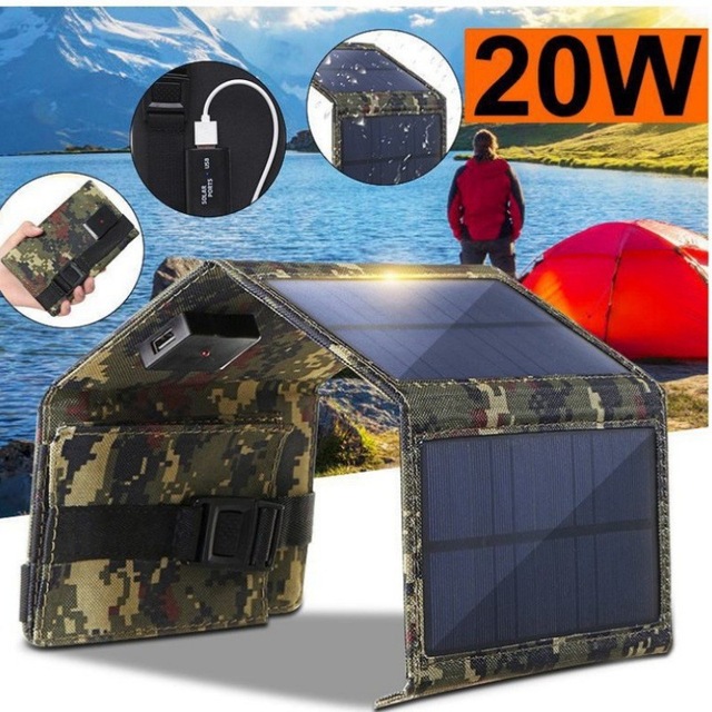 Portable USB Foldable Expandable Oxford Solar Charger Pack Waterproof Outdoor Mobile Phone Backpack Travel Emergency Battery