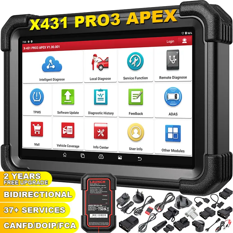 X431 pro3 apex x-431 pro 3 vplusvフルシステムキーコーディングスキャナーautomotrizプロフェッショナル診断ツールをすべての車に搭載