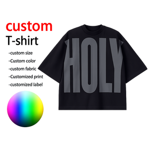 Produttori di Abbigliamento all'Ingrosso: T-shirt da Uomo Girocollo Oversize con Logo Personalizzato Serigrafato - Product Image 3