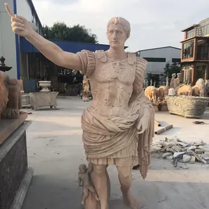 Estatua de Julio César de Mármol Blanco de Tamaño Real para Decoración de Parques al Aire Libre, Escultura del Emperador Romano César Augusto - Product Image 6