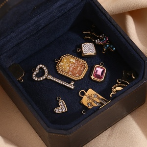 Colgantes de Bisutería para la Creación de Joyas, Dijes de Circonita Brillante, Accesorios de Joyería de Acero Inoxidable Chapado en Oro - Product Image 5