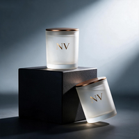 Vases à bougies en verre personnalisés de 7,44 oz, 10,65 oz et 14,20 oz avec couvercles en bois pour bougies parfumées de luxe en gros