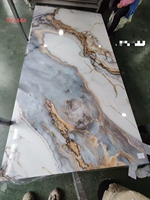 Haute brillance impression numérique Uv marbre Pvc feuille Pvc Uv marbre panneau mural conception à livre ouvert