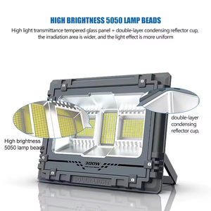 Impermeable al aire libre 60W <span class=keywords><strong>100W</strong></span> Reflector <span class=keywords><strong>Led</strong></span> Focos 200W 300W 500W 800W Solar <span class=keywords><strong>Led</strong></span> Flood Light con control remoto - Product Image 4