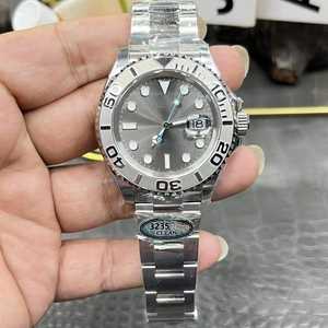 2025 Reloj mecánico de lujo de gama alta para hombre con banda de acero, esfera gris, calendario y movimiento mecánico de buceo - Product Image 1