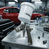 Pistol Semprot Cat Otomatis LVLP ROKO H-902 Profesional 1.3/1.8mm Nozzle Aluminium Gravity Feed OEM CE