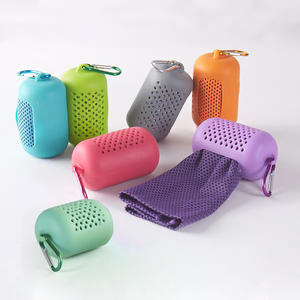 Atacado Logotipo Personalizado Microfiber Sports Cooling Toalha Quick Dry Gym Camping Workout Toalha com Tecido Technics Cor Verde - Product Image 1