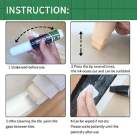 Jumbo Tip Tile Paint Marker Tile Grout Colorant and Sealer Pen pour réparer les murs
