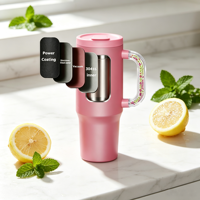 Gobelet de voyage isotherme en acier inoxydable à double paroi sous vide 40oz H2.0, design classique, mug cadeau, avec paille, logo personnalisé et poignée perlée