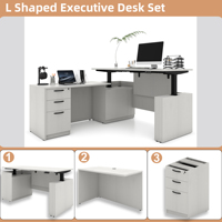 Bureau intelligent en forme de L pour le bureau et la maison, table d'ordinateur portable à hauteur réglable par les fabricants de bureaux debout