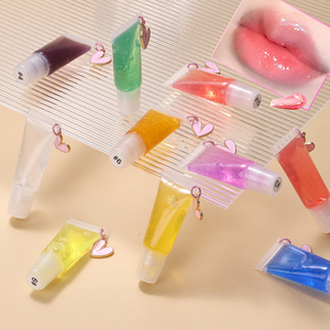 Baume à lèvres liquide hydratant en vrac, mini huile à lèvres mignonne avec chaîne, logo personnalisé, huile à lèvres transparente fruitée - Product Image 2