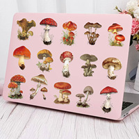Paquete de 50 Pegatinas Transparentes Retro de Dibujos Animados con Forma de Hongo, Resistentes al Agua, de PET, para Decoración de Diarios, Guitarras y Cuadernos