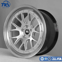 Jantes forgées personnalisées 17 18 19 pouces, style classique Y-Spoke, finition argent mat, 5x114.3, lèvre polie échelonnée pour BMW E36 E46 Subaru JDM