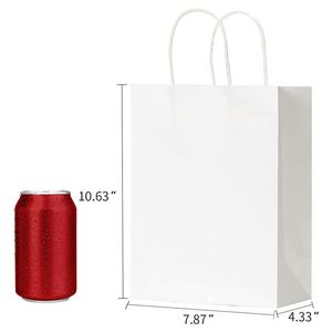 Sacs en papier avec poignées, sacs cadeaux de taille moyenne avec poignées, sacs de vente au détail, sacs pour fêtes, sacs de courses, sacs en papier résistants pour le transport de marchandises - Product Image 2