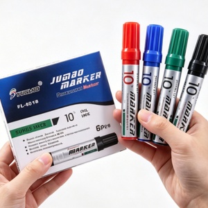 Juego de Marcadores Permanentes JUMBO 6018 Promocionales No Tóxicos al por Mayor con Punta de Cincel y Logotipo Personalizado para Material de Oficina - Product Image 4