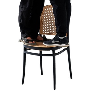 Plastic Rattan <b>Chair</b> <b>Outdoor</b> <b>Stackable</b> Modern Minimalist Hollow Backrest Garden <b>Chair</b> Durable Adult Use - Product Image 3