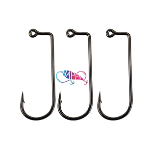 Bán buôn 100 cái 10 #-6/0 # Kích thước 90 độ Jig đầu nâng Crank móc nước mặn rustproof mềm thu hút thép gai câu cá giải quyết móc - Product Image 1