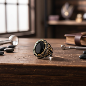 Onyx Stone Oval Shape <b>Men</b> <b>Ring</b> Jewelry <b>Man</b> Jewellery Wholesale Handcrafted Authentic 925 Sterling Silver <b>Men</b> <b>Ring</b> - Product Image 3