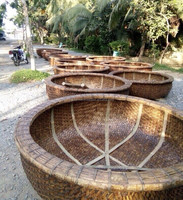 Bateau en bambou naturel Coracle avec pagaie, ensemble complet en provenance du Vietnam