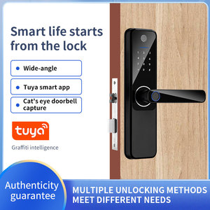 QLEUNG Smart <b>Lock</b> S802max WiFi Fingerprint Password Card <b>Key</b> Door <b>Lock</b> With Cat Eye Surveillance Wide Angle Lens - Product Image 4