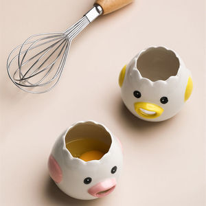 Séparateurs d'œufs en céramique blancs et jaunes, mignons et pratiques, pour la cuisine (vente en gros) - Product Image 4