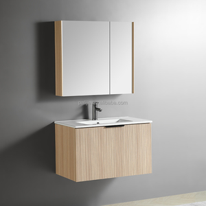Mueble de Baño de Pared de Lujo con Diseño en Relieve, Mueble de Baño Rectangular de PVC - Product Image 2