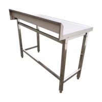 Table de travail en acier inoxydable 201/304 personnalisée, banc de travail assemblé avec trou de vidage, capacité de charge robuste de 300 kg/m pour cuisine