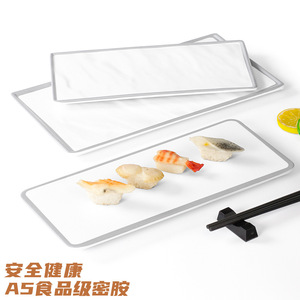 Plateau de service rectangulaire en mélamine, couleur unie, pour repas d'hôtel, café, thé, boissons - Product Image 2