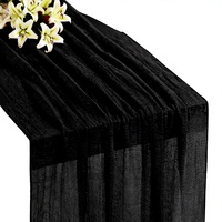 Chemin de table rustique en gaze de coton, nappe en polyester drapée pour décoration de mariage, ferme, événement bohème