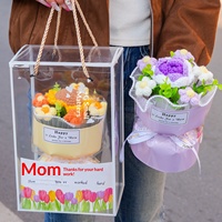 Hadiah Wisuda Hari Ibu Klasik Kreatif Rajutan Bunga Buatan Tangan Peony Daisy Sunflower Buket Kecil