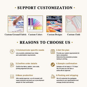 Tela de Satén de Seda 100% Poliéster de Lujo de Fábrica WF, Impresión Digital Ligera de 90 GSM para Vestidos y Bufandas de Niñas - Product Image 5