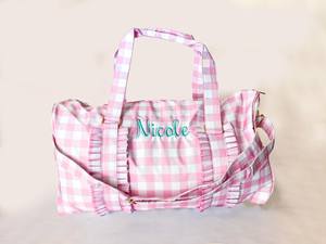 2025 sacs à <span class=keywords><strong>main</strong></span> Duffle monogrammés pour filles haute capacité couleurs pastel personnalisées pour des vacances confortables - Product Image 2