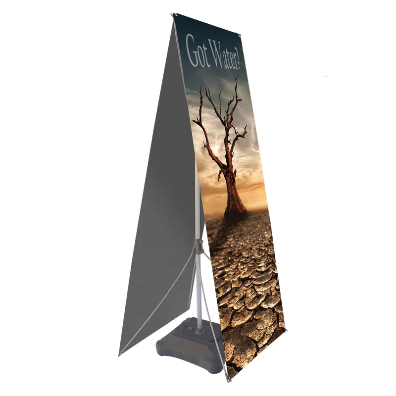 Wholesale Advertising Promotional Trade Show Display Stand Portable Fiber Rod White X-stand Panda X Banner For Indoor Display