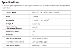 Purificateur d'<span class=keywords><strong>eau</strong></span> par osmose inverse sans réservoir, haute performance, 800 gallons, non électrique, à installer <span class=keywords><strong>sous</strong></span> l'<span class=keywords><strong>évier</strong></span> - Product Image 5