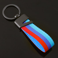 Porte-clés Premium pour Hommes et Femmes, Sangle en Nylon Tressé 3 Couleurs, Porte-clés en Alliage de Zinc, Accessoire Adapté pour BMW Toyota Honda Audi