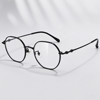 Lunettes OEM ultra-légères à monture semi-titane style vintage, certifiées ISO9001, idéales pour le quotidien, le shopping, le bureau et le travail.