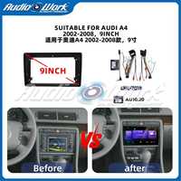 Prix d'usine, lecteur DVD de voiture avec écran de 9 pouces pour Audi A4 2002 2003 2004 2005 2006 2007 2008, système Android
