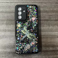 Étui de téléphone PC avec paillettes papillon pour Samsung A57 A37 A27 A18 A08, coque de téléphone TPU brillante pour TECNO Pop9 Spark50 Pova7 Spark30c