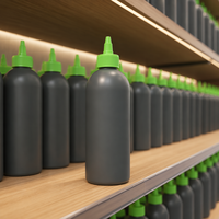 Bouteille souple en plastique mat pour condiments, ketchup, sauce chili, distributeur d'huile d'olive en plastique avec bouchons à visser