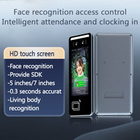 Sistema de Control de Acceso y Asistencia con Reconocimiento Facial Personalizable de 5 Pulgadas, Compatible con NFC, Tarjetas IC/ID y Reconocimiento Facial Biométrico