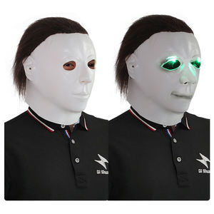 Máscara <span class=keywords><strong>de</strong></span> pánico <span class=keywords><strong>de</strong></span> luz <span class=keywords><strong>de</strong></span> luna para adultos personalizada para fiesta Michael Myers Mcmel Sign Night-eye Mask New Halloween Movie Horror Latex Major Mask - Product Image 2