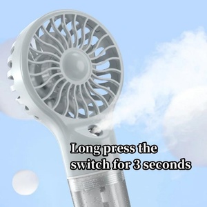 Factory Wholesale 4-Speed USB Rechargeable Mini Handheld Office Water Cooler Fan Nano Sprayer Wind Speed Foldable <b>Humidify</b> - Product Image 6