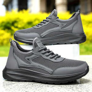Chaussures de course respirantes en mesh pour homme, semelle intermédiaire EVA amortissante, antidérapantes, pour le printemps, l'automne et l'hiver, style chaussures de marche - Product Image 2