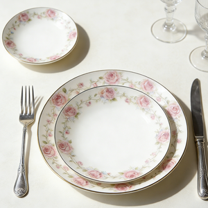 Set di Piatti Piani in Ceramica con Design Floreale Primaverile Personalizzato all'Ingrosso 8 10 12 Pollici Piatti in Porcellana con Fiori - Product Image 6