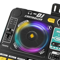 Jouet mixeur DJ pour enfants avec microphone, plateau tournant interactif pour DJ avec lumière et son, instrument de musique éducatif, cadeau d'apprentissage précoce