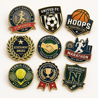 Broche en émail personnalisée pour club sportif, épinglette en métal avec logo sur mesure pour équipe de football, marathon, cadeau souvenir, pack fournisseur