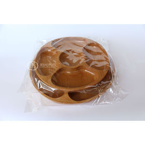Wooden Beechwood Five Compartment Serving <b>Tray</b> Multifunctional For Coffee Tea Hotel Use - Product Image 2