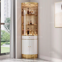 Meuble de bar moderne, meuble de luxe, acier inoxydable doré, vitrine en verre, buffet pour salon, salle à manger